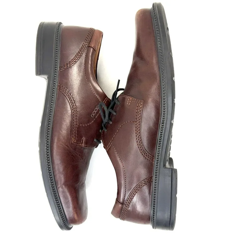 Men's Ecco Arlanda Plain Toe Oxfords Shoes 34764 Brown Size EU 45 US 11.5